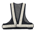 Black led reflective cycling vest gilet led safety signal vest
